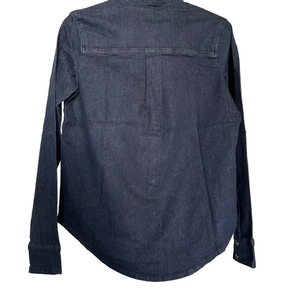 Anatomie Womens True Denim Larissa Indigo Blue Shacket Top M Long Sleeve Top NWT - Picture 3 of 10
